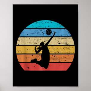  Volleybal Vrouwen Retro  Style Meisjes Poster