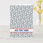 Volleybal Wit Zwart Sportteam Kleuren Tekst Kaart (Gele Bloem)