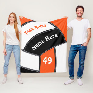 Volleybaldoperen Oranje, wit en zwart Fleece Deken