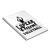 Volleybalgezegde voor spelers en touringcars cadea notitieboek (Rechterzijde)