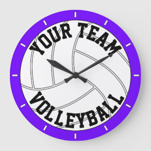 Volleyball Aangepaste tekst- en kleurenwandklok Grote Klok