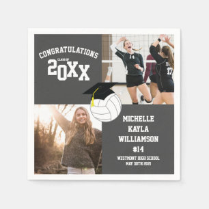 Volleyball Afstuderen grijs Servet