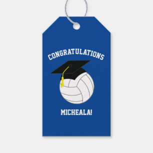 Volleyball Afstuderen Sport Blauw Cadeaulabel