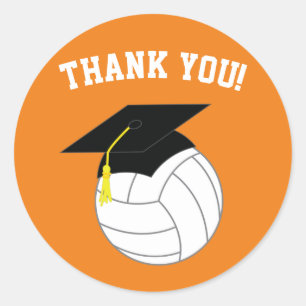 Volleyball Afstuderen Sport Oranje Ronde Sticker