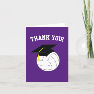 Volleyball Afstuderen Sport Paars Bedankkaart