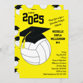 Volleyball Afstuderen Sportgeel Kaart (Voorkant / Achterkant)