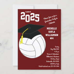 Volleyball Afstuderen Sportmaroon Kaart