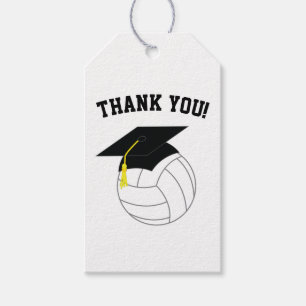 Volleyball Afstuderen Sports Black White Cadeaulabel