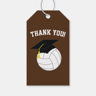 Volleyball Afstuderen Sports Brown Cadeaulabel