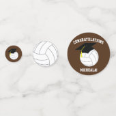 Volleyball Afstuderen Sports Brown Confetti (Voorkanten)