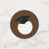 Volleyball Afstuderen Sports Brown Confetti (Kleine voorkant)