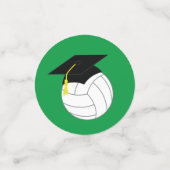 Volleyball Afstuderen Sports Green Confetti (Kleine voorkant)