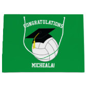 Volleyball Afstuderen Sports Green Groot Cadeauzakje (Voorkant)