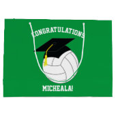Volleyball Afstuderen Sports Green Groot Cadeauzakje (Achterkant)