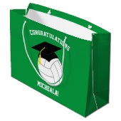 Volleyball Afstuderen Sports Green Groot Cadeauzakje (Achterkant Gekanteld)