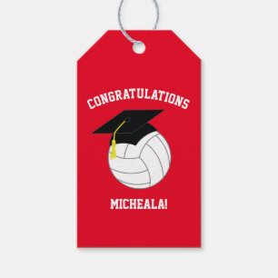 Volleyball Afstuderen Sports Red Cadeaulabel