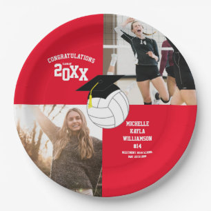 Volleyball Afstuderen Sports Red Papieren Bordje