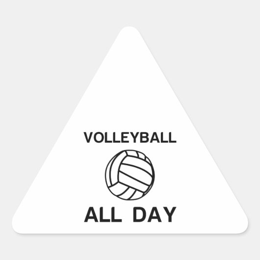 Volleyball all day driehoek sticker (Voorkant)