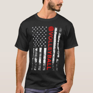 Volleyball Amerikaanse vlag T-shirt