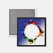 Volleyball Arc-en-ciel Aimant de projection (Recto/Verso)