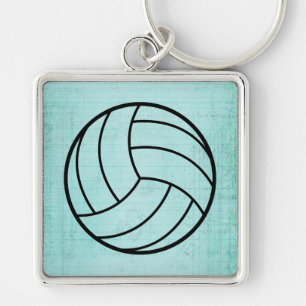 Volleyball Art Blauwgroen laptopstijl Sleutelhanger