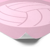 Volleyball Art roze of CUSTOM COLOR Poster (Hoek)