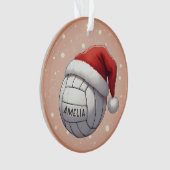Volleyball Ball with Red Santa Hat Name Christmas (devant)