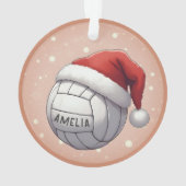Volleyball Ball with Red Santa Hat Name Christmas (dos)
