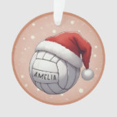 Volleyball Ball with Red Santa Hat Name Christmas (devant)
