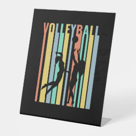 Volleyball Beachvolleybal Retro Reclamebord Met Voetstuk