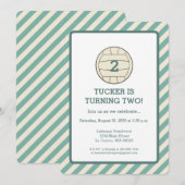 Volleyball Birthday Party Kaart (Voorkant / Achterkant)