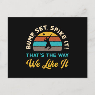 Volleyball Bump Set Spiit it it Volleyball Player Briefkaart