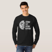 Volleyball Bump Set Spike Herhaling T-shirt (Voorkant volledig)