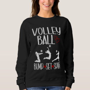 Volleyball Bump Set Spike met spelersilhouetten Trui