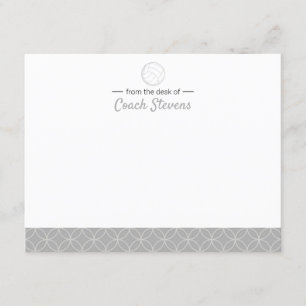 Volleyball Coach Black Grey Mannen Stationery Kaart