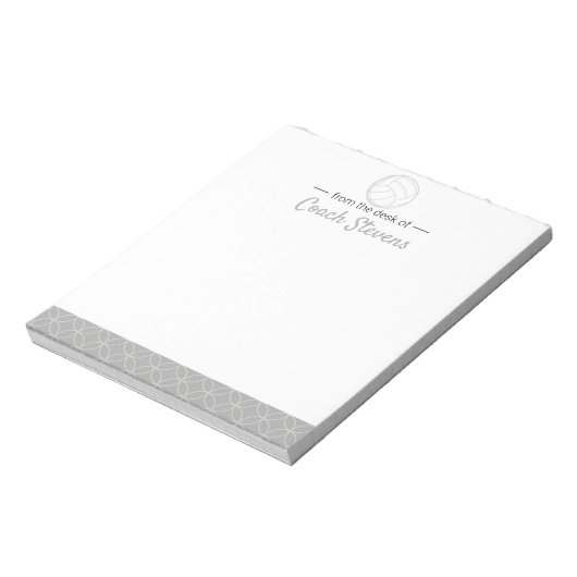 Volleyball Coach Black Grey Mannen Stationery Notitieblok (Gedraaid)