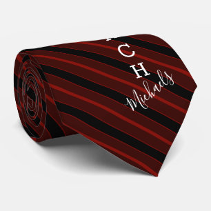 Volleyball Coach Handtekening Naam Maroon Striped Stropdas