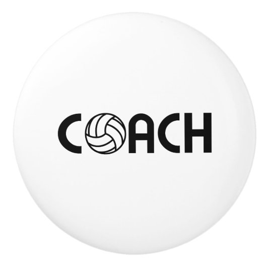Volleyball Coach Keramische Knop (Voorkant)