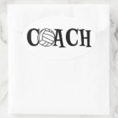 Volleyball Coach Ovale Sticker (Tas)