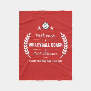 Volleyball Coach Team Dank u Gepersonaliseerd cade Fleece Deken