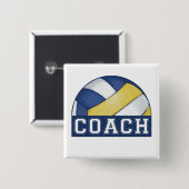 Volleyball Coach Vierkante Button 5,1 Cm (Voorkant /achterkant)