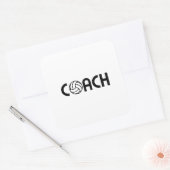 Volleyball Coach Vierkante Sticker (Envelop)