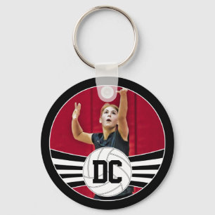 Volleyball Custom Photo and Numbers of Text Sleutelhanger