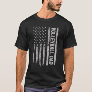Volleyball Dad America Us Flag Patriot  T-shirt