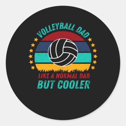 Volleyball Dad - Cool Fathers Day Gift Ronde Sticker (Voorkant)