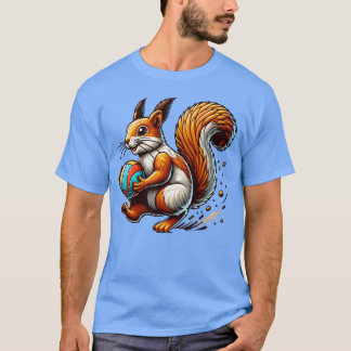 Volleyball eekhoorn dierenvriend ontwerp familie t-shirt