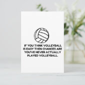 VOLLEYBALL EENVOUDIG BEDANKKAART (Staand voorkant)