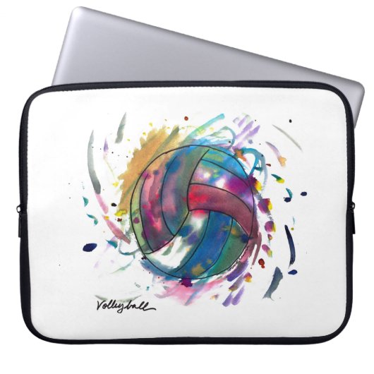 Volleyball Electronics Bag by Emma & Evan Laptop Sleeve (Voorkant)