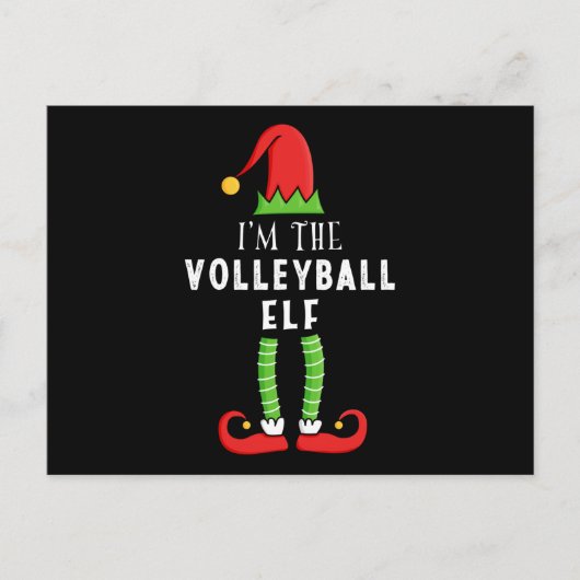 Volleyball Elf-kerstcadeau Briefkaart (Voorkant)