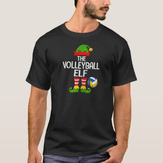 Volleyball Elf Xmas Matching Family Elf Squad Chri T-shirt